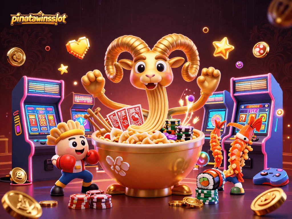 Play games and win big with pinatawinsslot featuring colorful characters and casino elements!