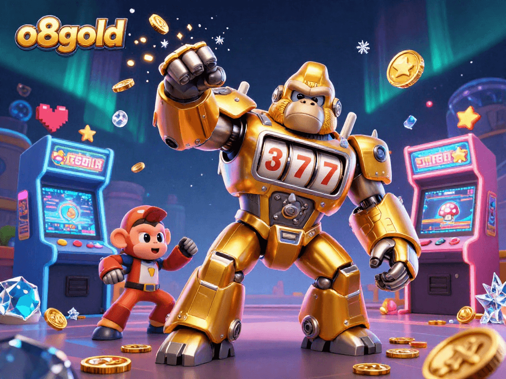 Experience o8gold's thrilling casino action with vibrant 3D characters and dynamic game visuals.