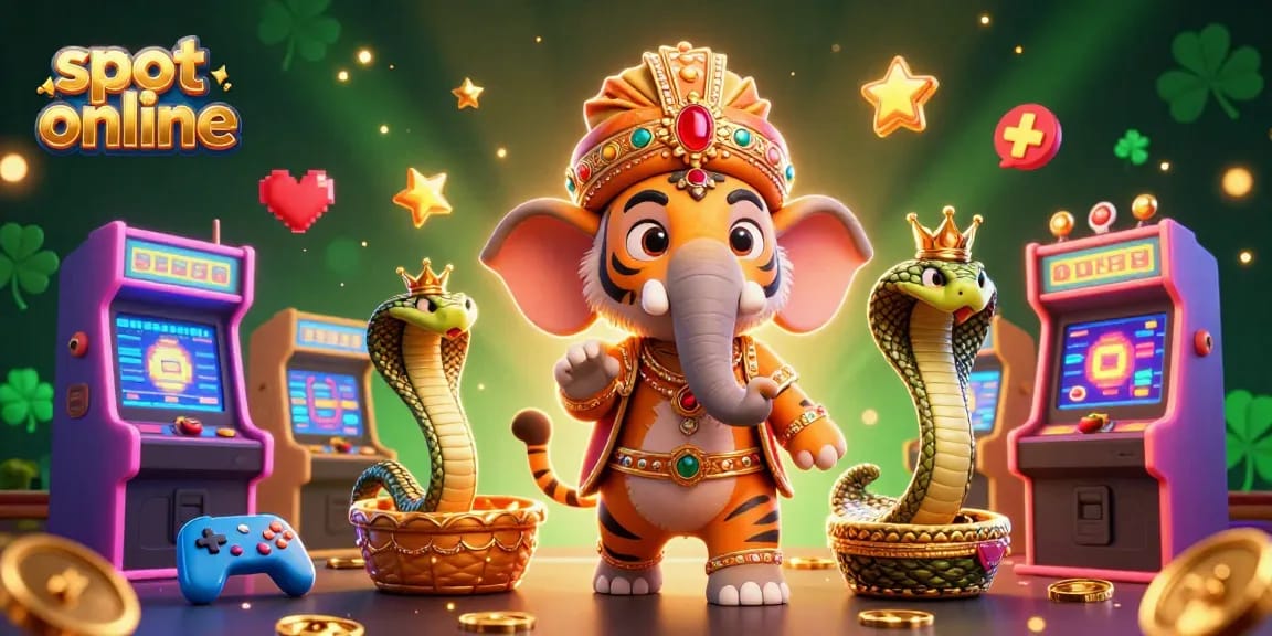 Permainan slot online yang seru ditampilkan dengan karakter maharaja dan simbol keberuntungan.