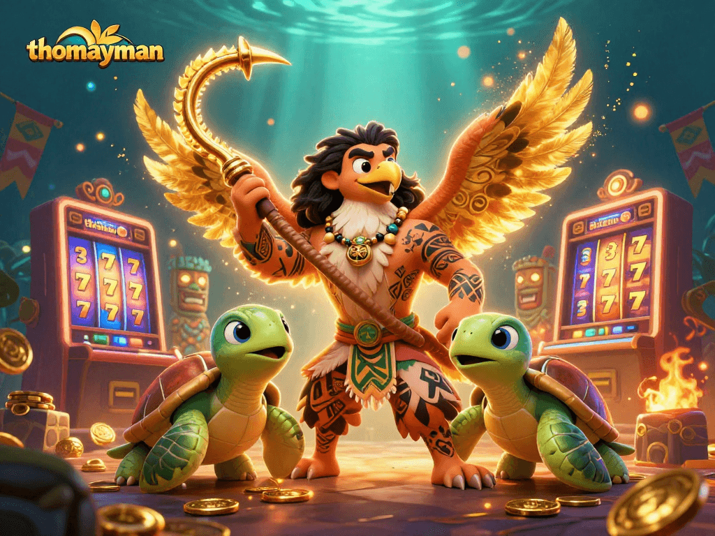 Spin to win in thomayman with vibrant characters and exciting slot elements.