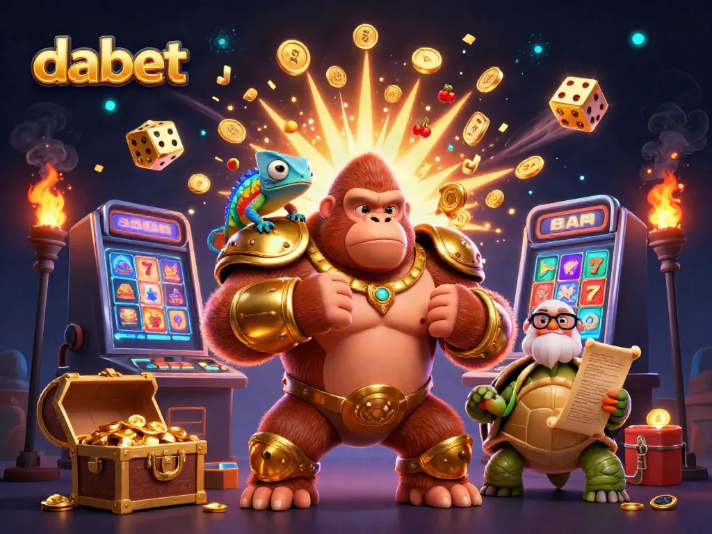 Dabet's thrilling casino experience showcased by powerful characters, rich in color and action.