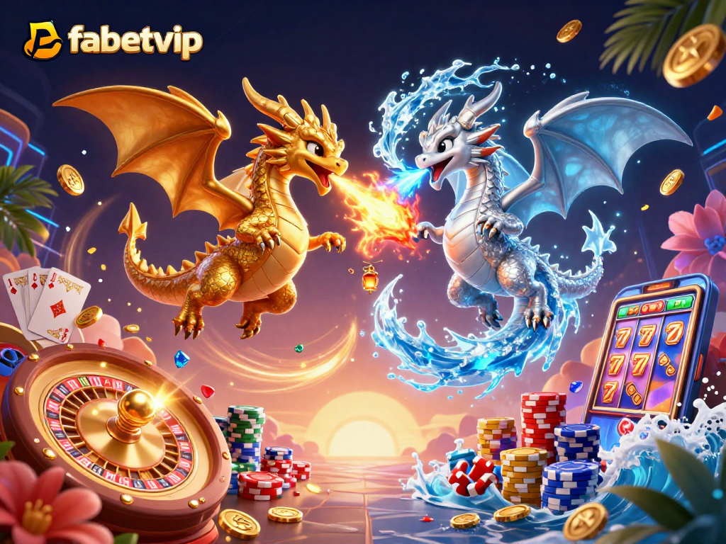 Experience thrilling gameplay with fabetvip, featuring 3D dragons and dynamic casino elements.