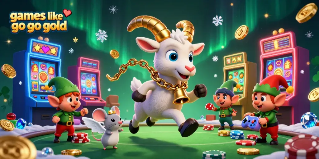 Play exclusive games like go go gold in a festive casino with spooky characters and vibrant 3D slot elements.