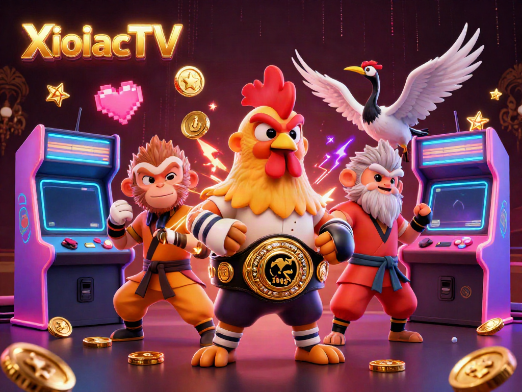 XoilacTV showcases thrilling digital gameplay with vibrant characters, arcade games, and bright visuals.
