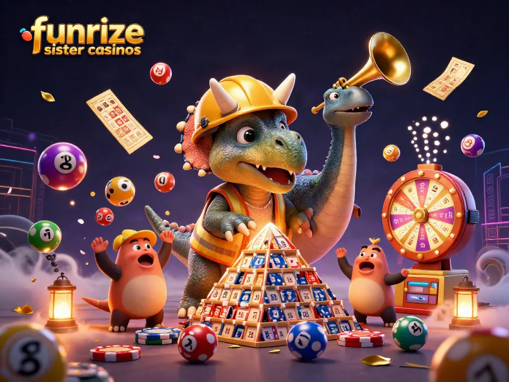 Engage with funrize sister casinos through thrilling gaming experiences, featuring vibrant casino elements and colorful characters.
