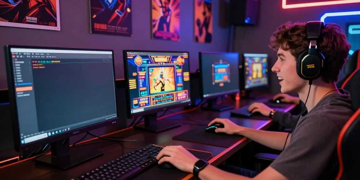 Online slot gacor hari ini gaming scene with vibrant displays and engaged player.