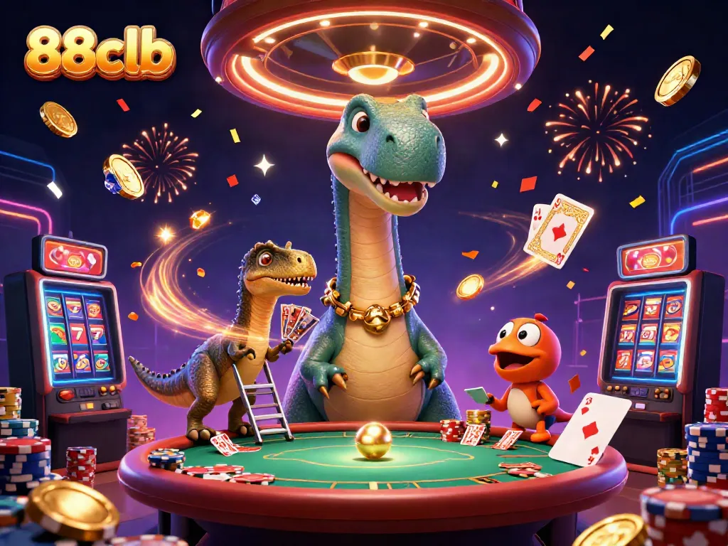 Join the fun at 88clb with vibrant casino excitement featuring dinosaurs and gaming action.