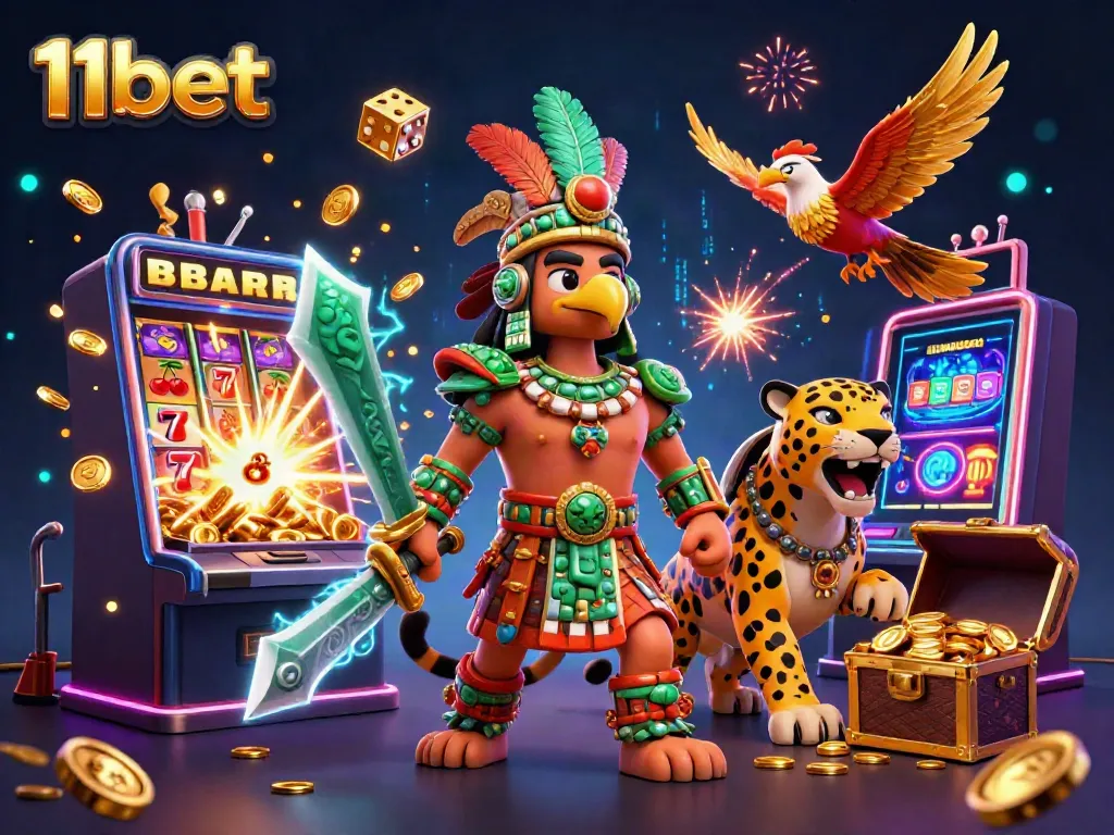 Engage in vibrant 11bet slot experiences with Aztec warriors and dynamic casino elements.