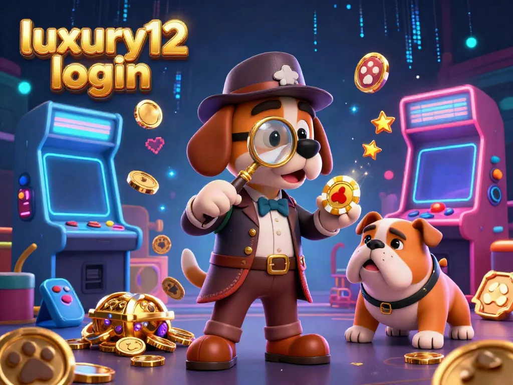 Experience luxury12 login with our vibrant casino adventure featuring a cartoon detective and treasure clues.