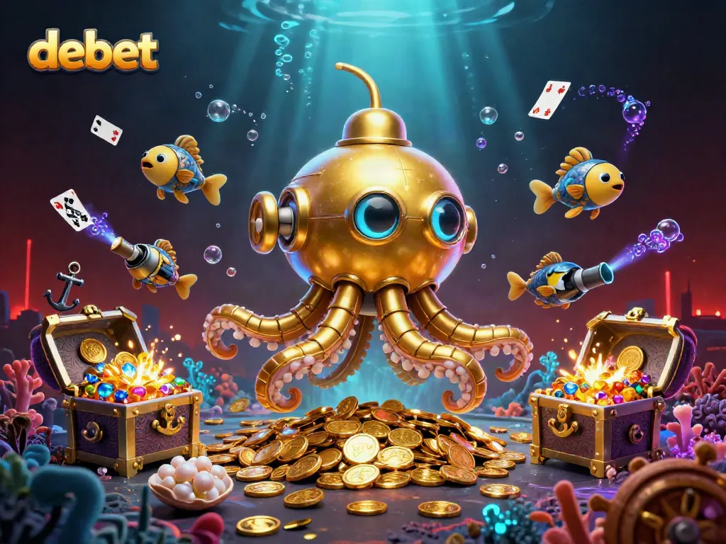 Spin the reels of debet's vibrant casino world, filled with gold coins and playful characters.