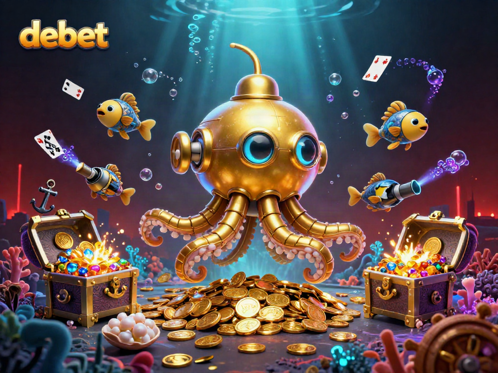 Spin the reels of debet's vibrant casino world, filled with gold coins and playful characters.