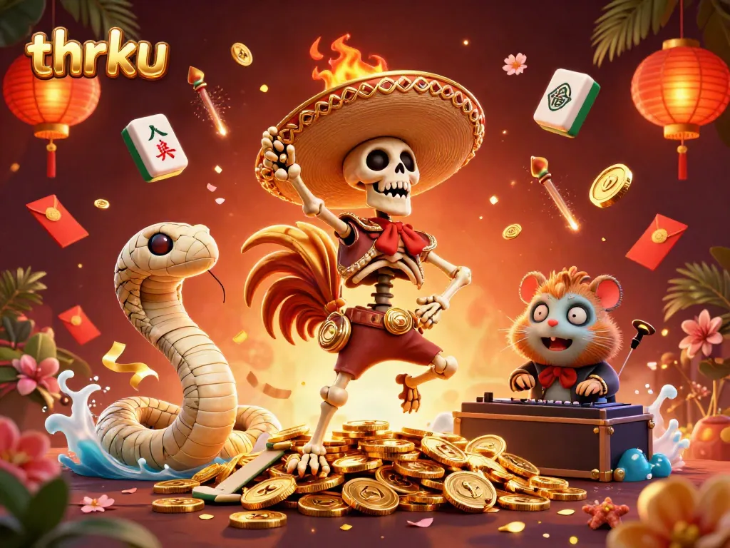 Engage with thrilling wins at thrku, featuring a vibrant 3D casino scene filled with excitement and rich visuals.