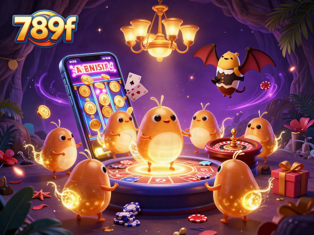 Experience winning moments at 789f with glowworms lighting up a vibrant cave casino.
