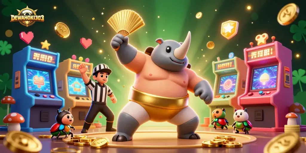 DEWAHOKI303 menampilkan juara sumo tumbuhan badak dalam sebuah ilustrasi kasino yang menarik.