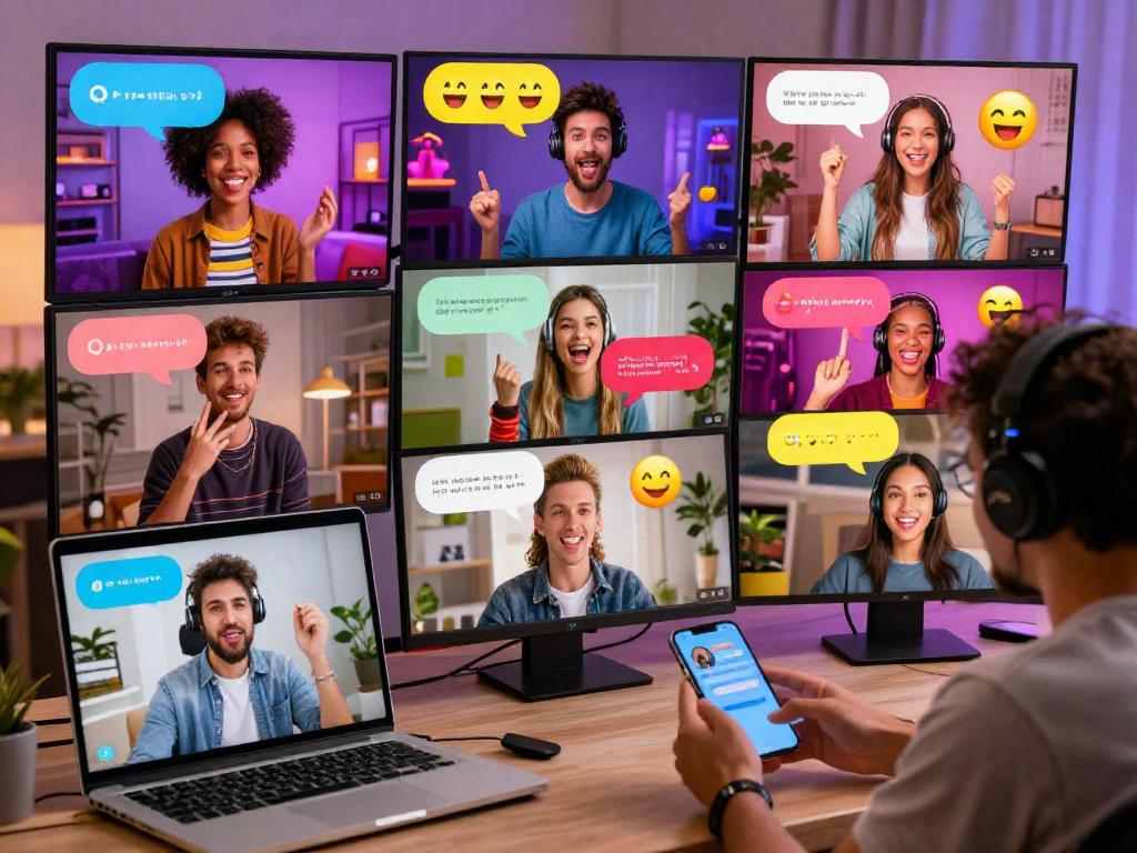 Engaging spicy chat scene with animated users and vibrant chat bubbles.