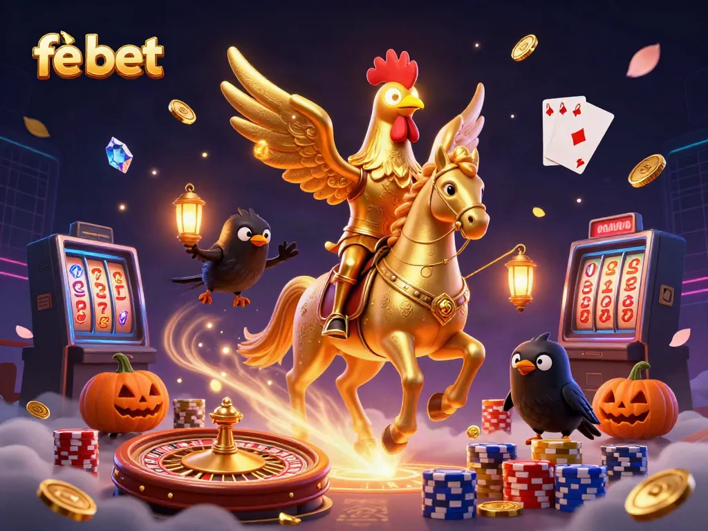 Experience the vibrant world of online casino gaming with fe bet's thrilling illustration of fantastical characters and rich elements.