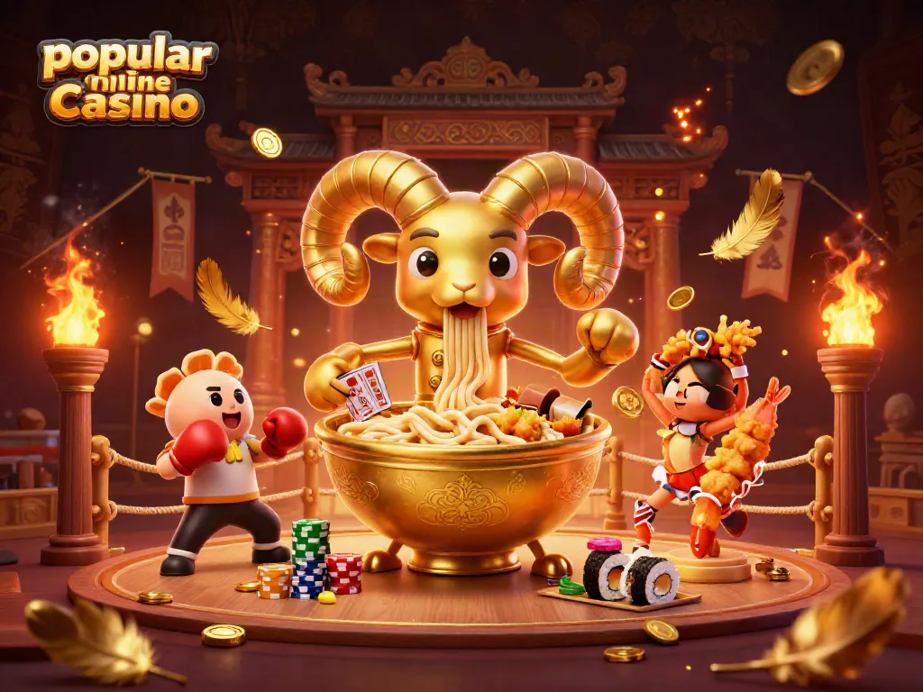 Experience the thrill of a popular online casino with dynamic characters in a vibrant 3D scene.