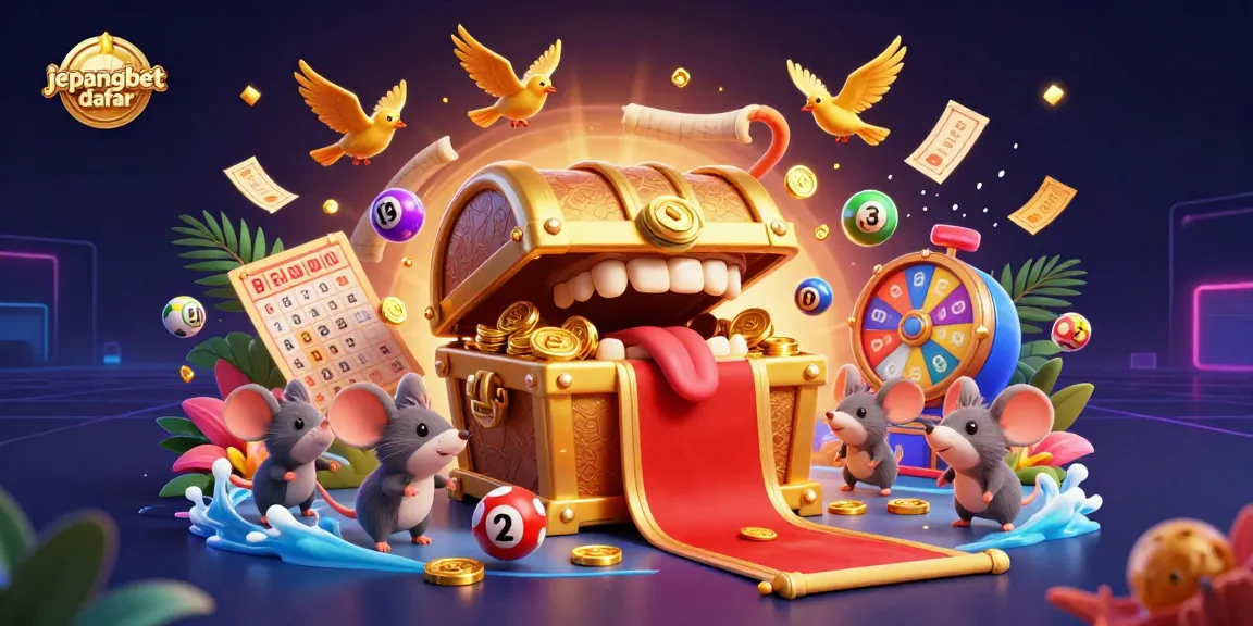 Join the fun with Jepangbet daftar in this vibrant lottery scene filled with lucky treasures and exciting games.