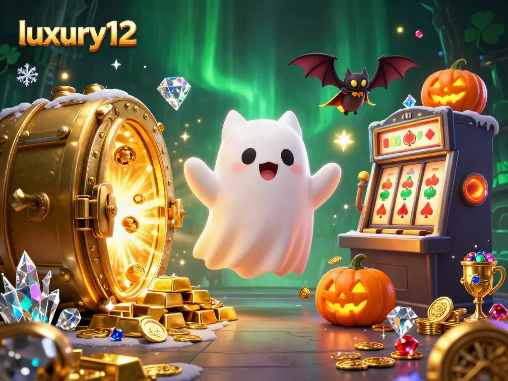 Mengumpulkan kemenangan mengesankan di luxury12 dengan kucing hantu dan kelelawar, dikelilingi oleh suasana kasino.