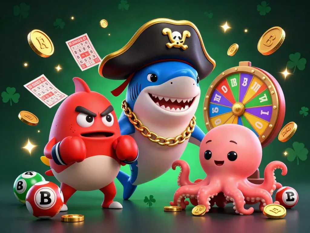 Jalantoto meraih kemenangan dengan karakter lucu dalam ilustrasi lotere yang ceria.