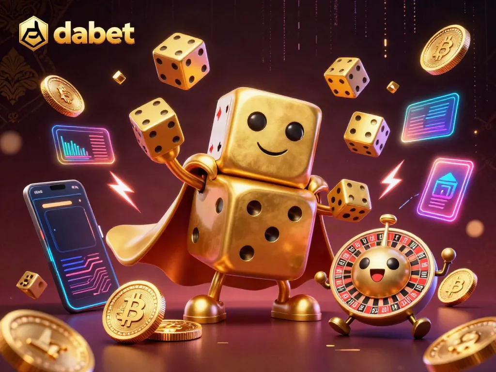 Experience the thrill of dabet with our lively casino-themed illustration featuring dynamic characters and vibrant elements.