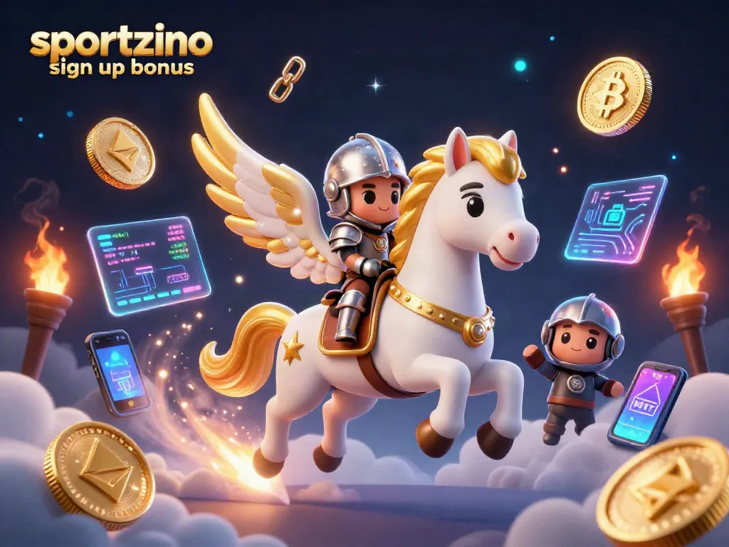 Claim your sportzino sign up bonus and discover thrilling gaming rewards in this vibrant illustration.