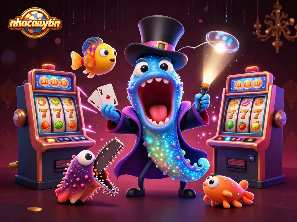 nhacaiuytin captures a magical casino scene featuring an eel magician with striking animations