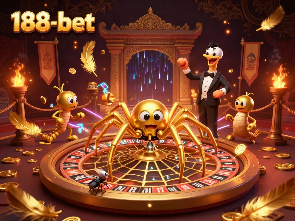 Experience thrilling bets at 188-bet with a lively casino scene featuring a spider dealer.