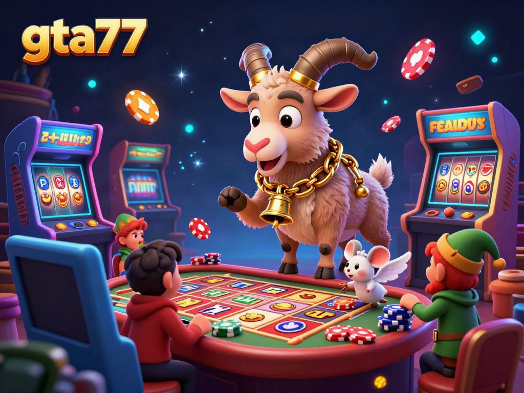 GTA77 menyajikan atmosfer kasino yang meriah dengan karakter unik dan elemen slot yang menarik.