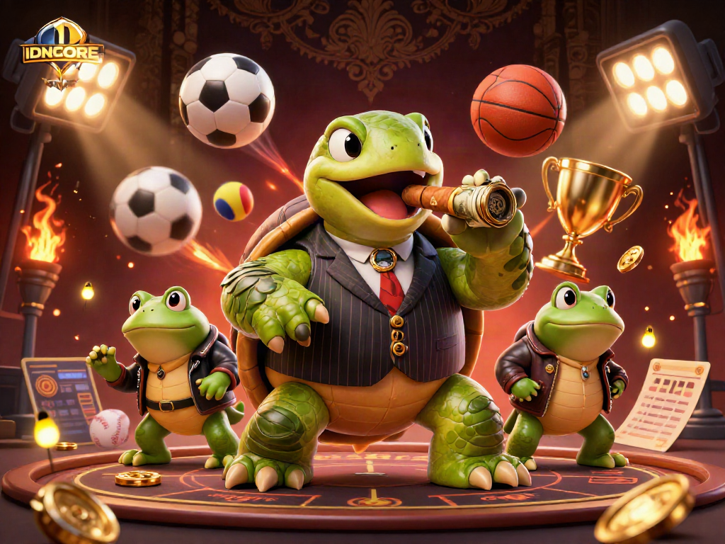 Experience thrilling gaming action with IDNSCORE, featuring unique 3D characters and dynamic sports elements.