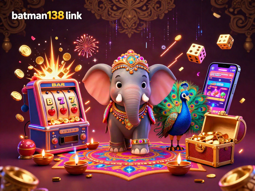 Experience the excitement of batman138 link as the vibrant elephant and peacock celebrate with extravagant casino symbols.