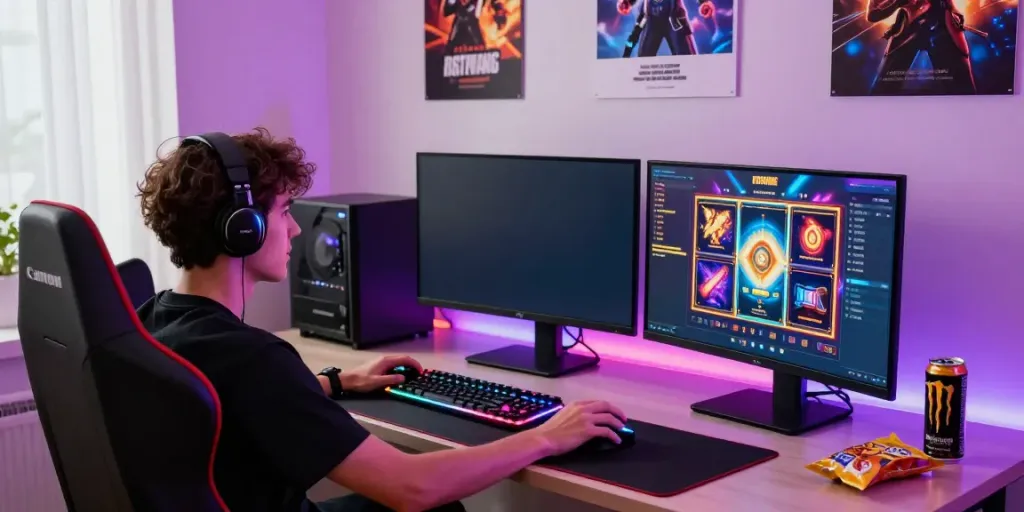 Exciting gaming setup with slot server Thailand interface and vibrant atmosphere.