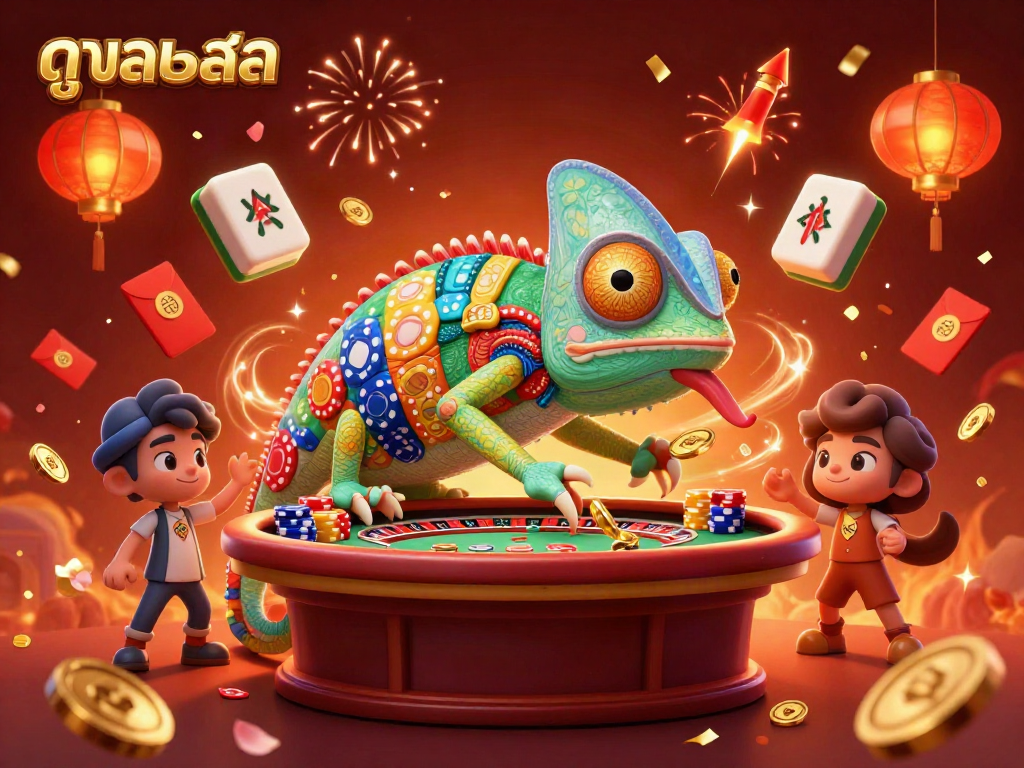 Experience high-quality streaming with ดูบอลสด showcased in an engaging casino-themed scene.
