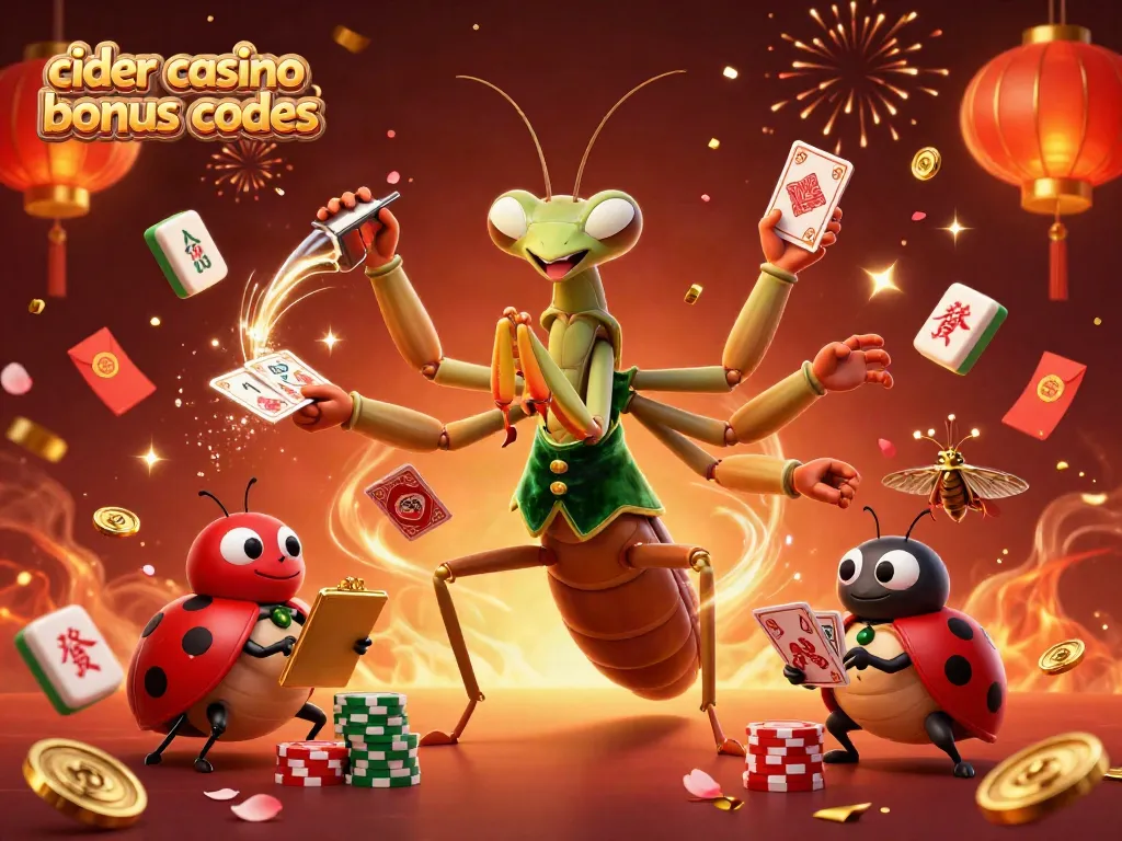 Experience the thrill of cider casino bonus codes with vibrant casino-themed characters and festive elements.