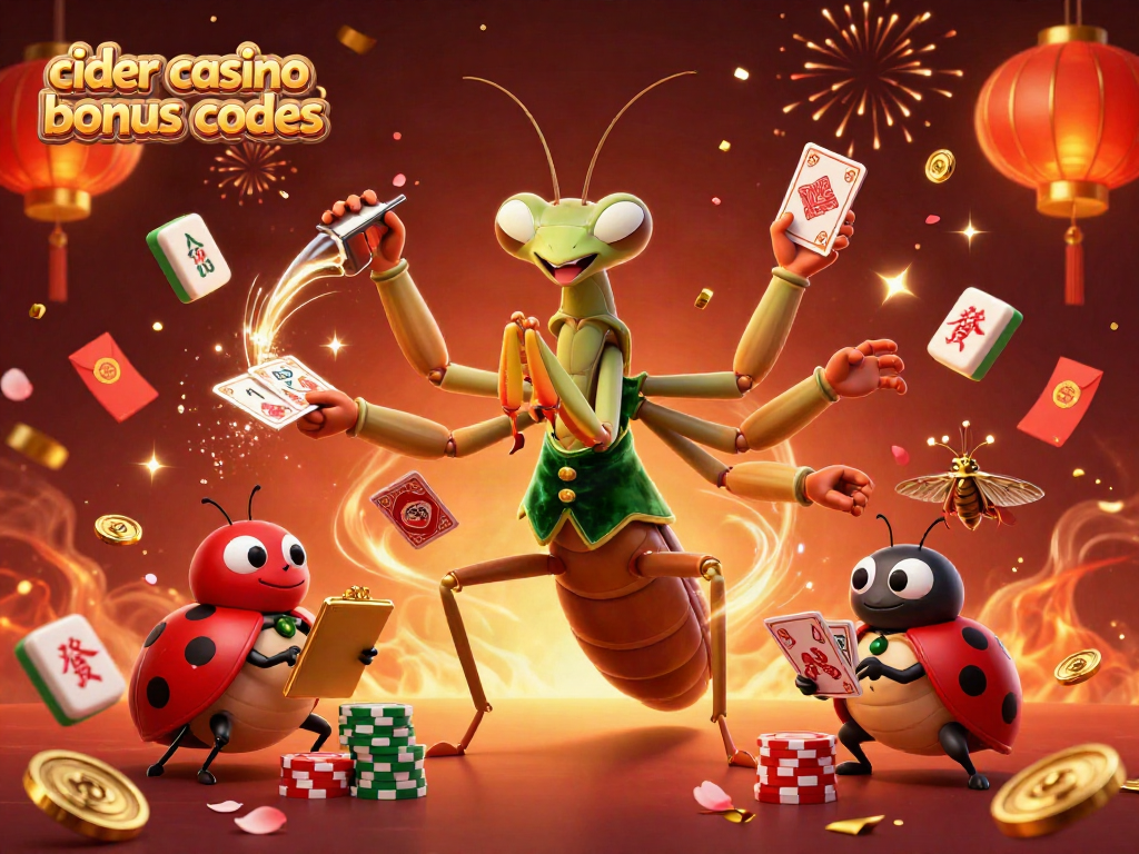 Experience the thrill of cider casino bonus codes with vibrant casino-themed characters and festive elements.