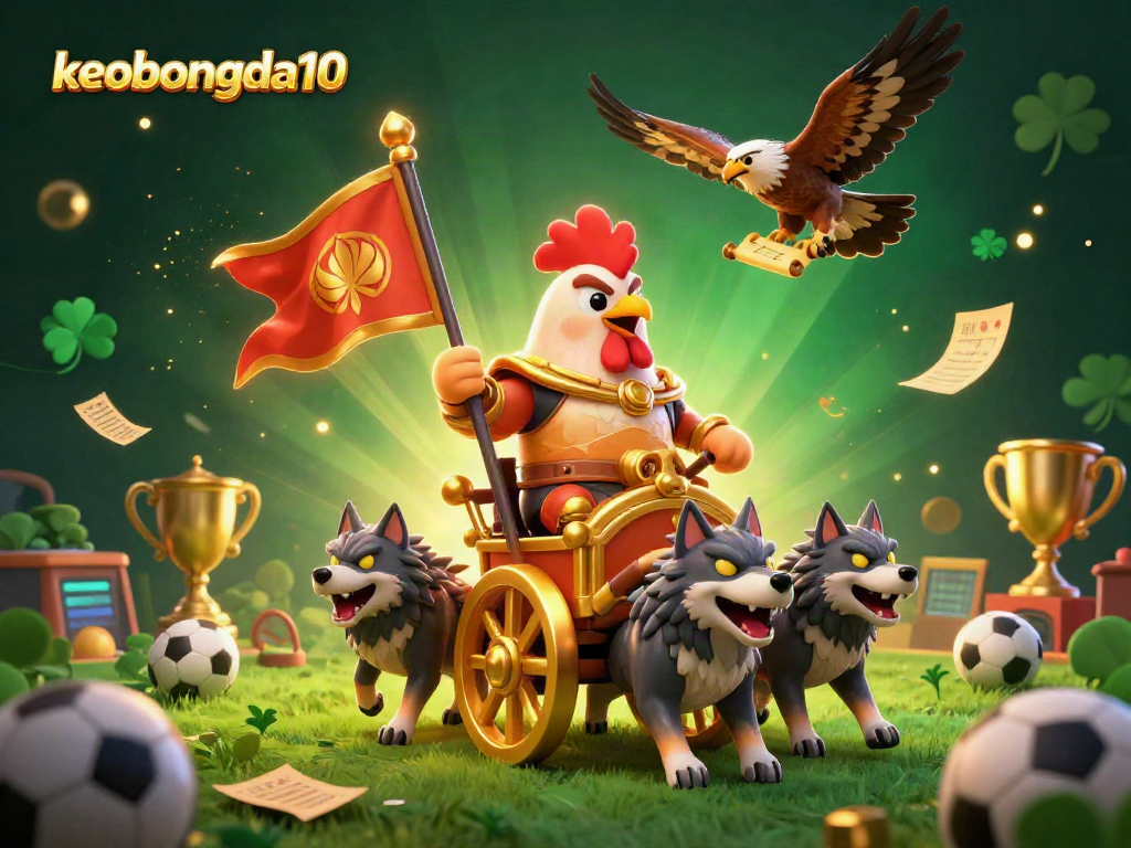 Engage with keobongda10 as a rooster warlord and fierce wolves dominate in a dynamic sports betting scene.