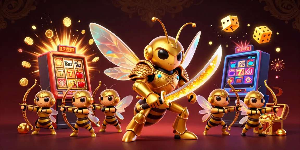 Bermain slot gacor terpercaya dengan mesin slot melimpah dan karakter unik dalam ilustrasi 3D.